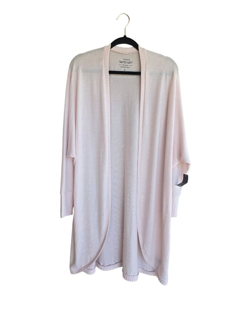 Torrid Super Soft Plush Cocoon Kimono Cardigan Sweater Pale Ballet Pink Women 2X